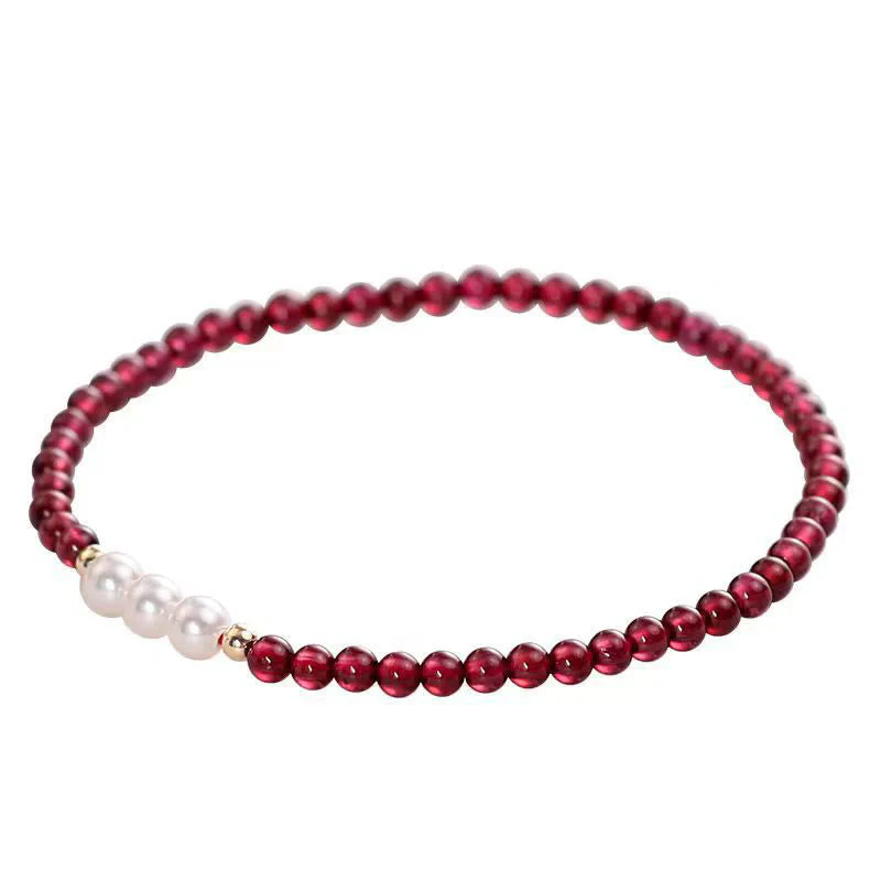 4mm Garnet Pearl Protection Bracelet with Natural Gem Beads - Image 5