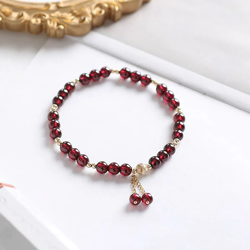4mm Garnet Purification Bracelet in 14K Gold for Calm - Image 2