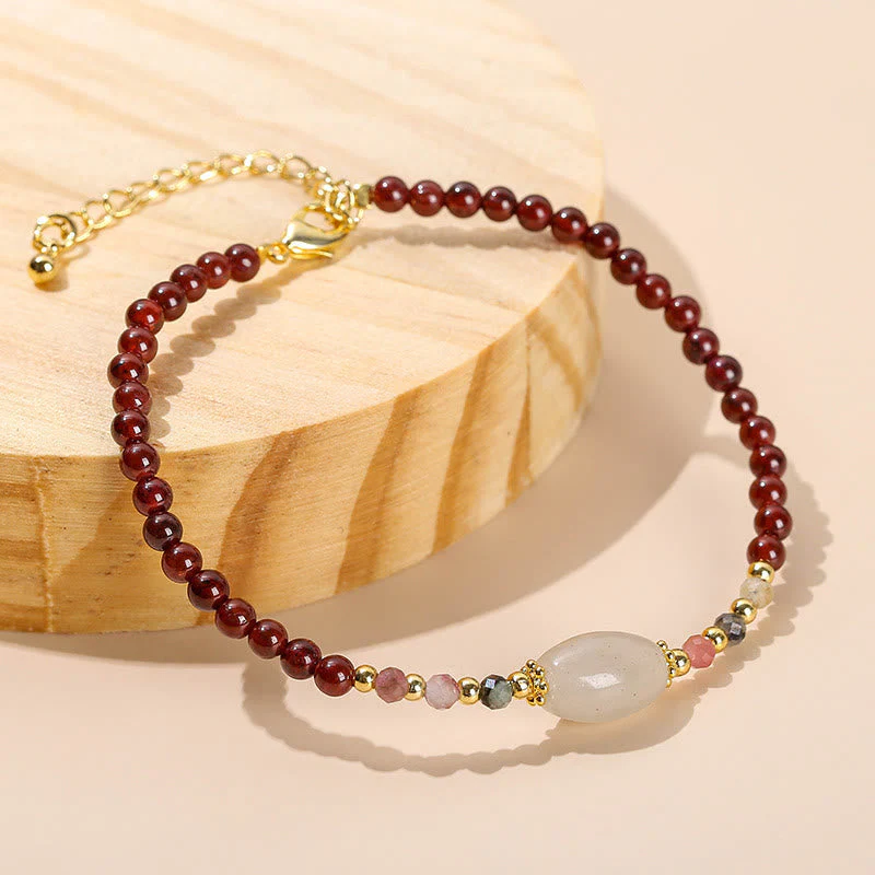 Garnet Jade Tourmaline Passion Bracelet for Positive Change - Image 2