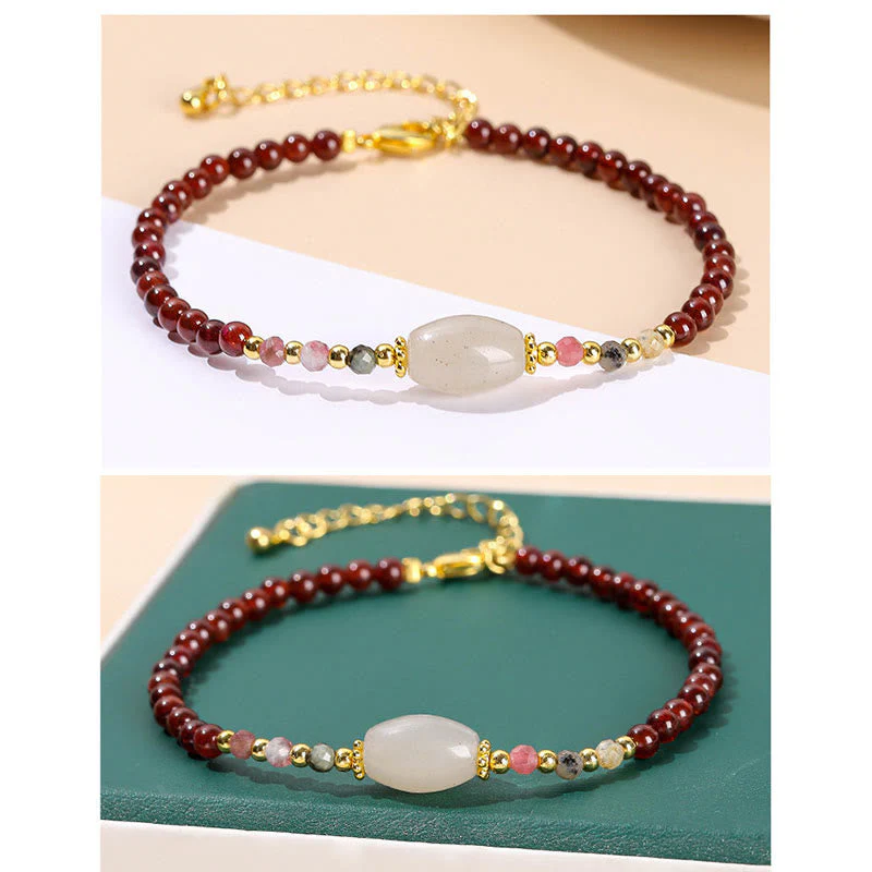 Garnet Jade Tourmaline Passion Bracelet for Positive Change - Image 9