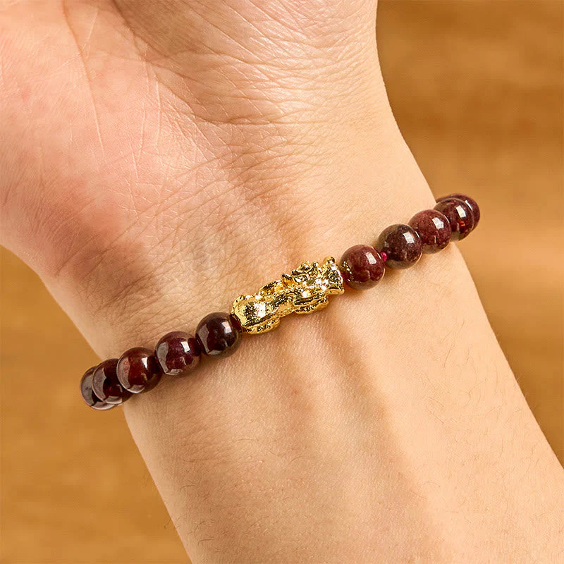 5mm Garnet PiXiu Protection Bracelet for Wealth - Image 3