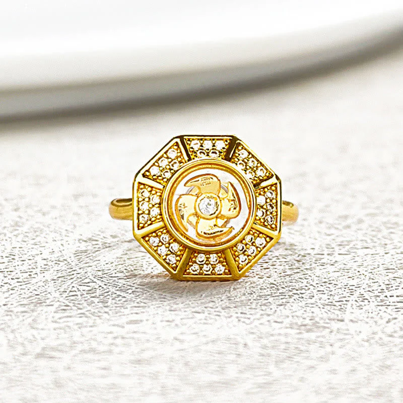 Gold Plated Copper Windmill Ring for Luck & Wealth Spiritual Energy - Image 3