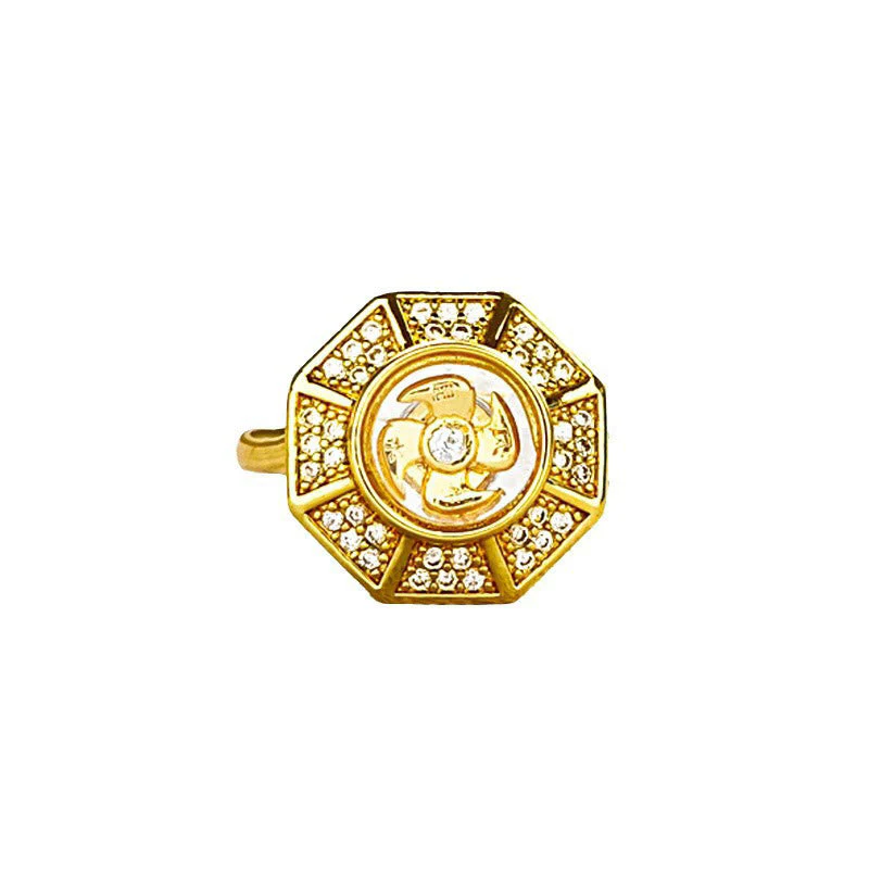 Gold Plated Copper Windmill Ring for Luck & Wealth Spiritual Energy - Image 4