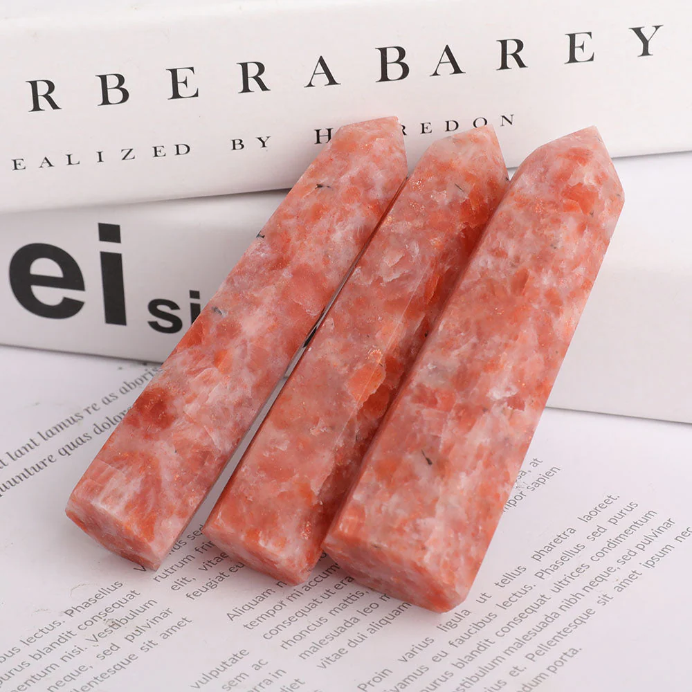 Set of 3 Gold Strawberry Quartz Crystal Points 3.5-4" - Image 2
