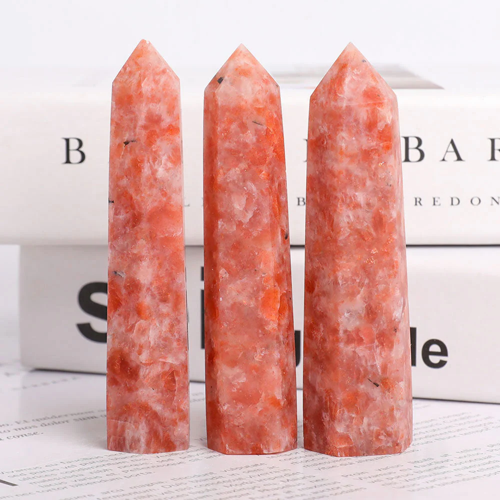 Set of 3 Gold Strawberry Quartz Crystal Points 3.5-4" - Image 3