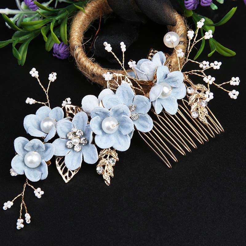 Golden Leaf Flower Pearl Chinese Hairpin Set - 4Pcs Elegant Comb - Image 9