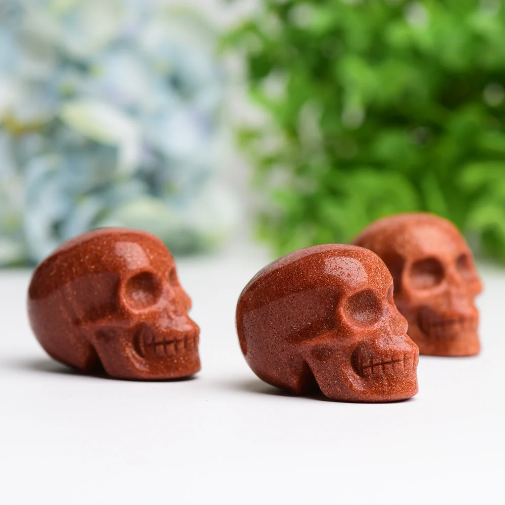 2.0 inch Golden Sandstone Crystal Skull Carving - Image 2