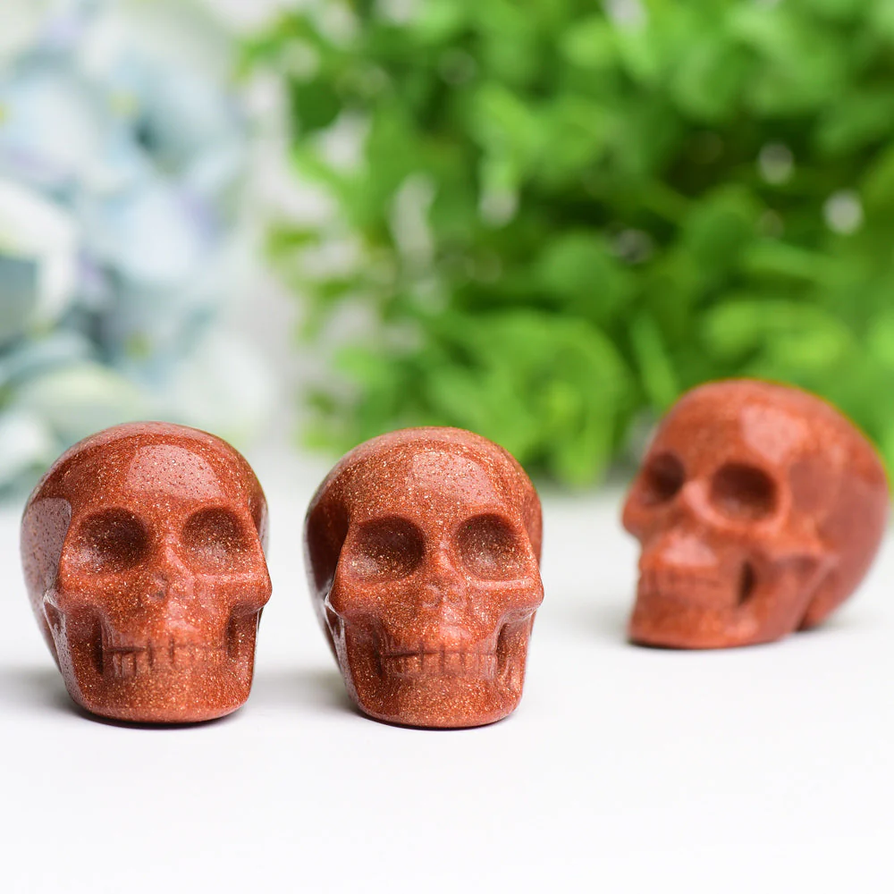 2.0 inch Golden Sandstone Crystal Skull Carving - Image 3