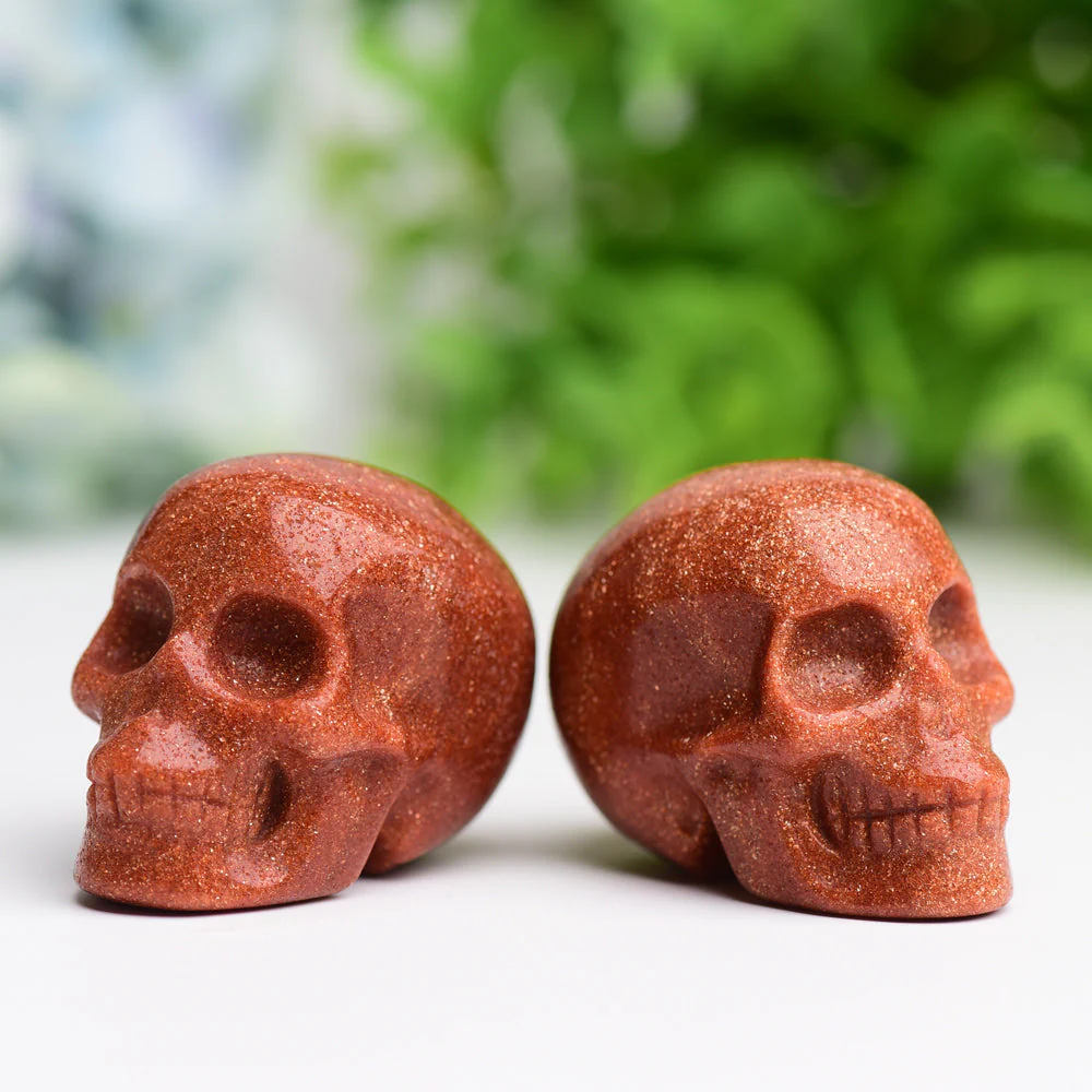 2.0 inch Golden Sandstone Crystal Skull Carving - Image 4