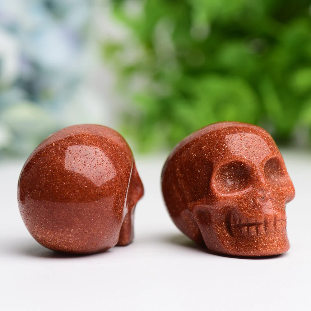 2.0 inch Golden Sandstone Crystal Skull Carving - Image 5