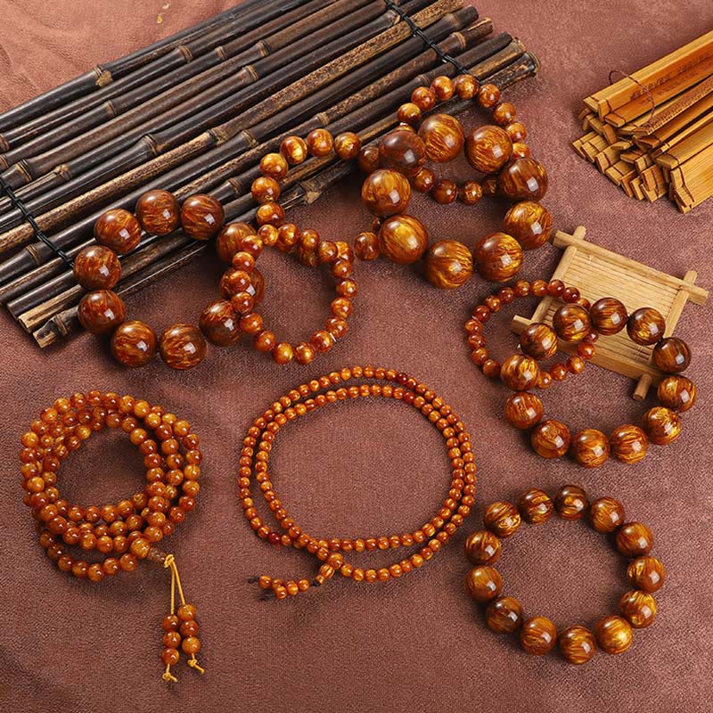 Golden Sea Willow Wrist Mala Bracelet for Success & Healing - Image 2