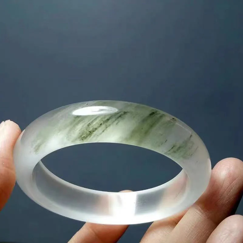 Golden Silk Jade Bracelet for Wealth and Luck, 58mm Bangle - Image 11