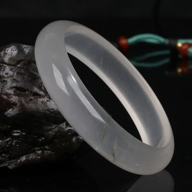 Golden Silk Jade Bracelet for Wealth and Luck, 58mm Bangle - Image 6