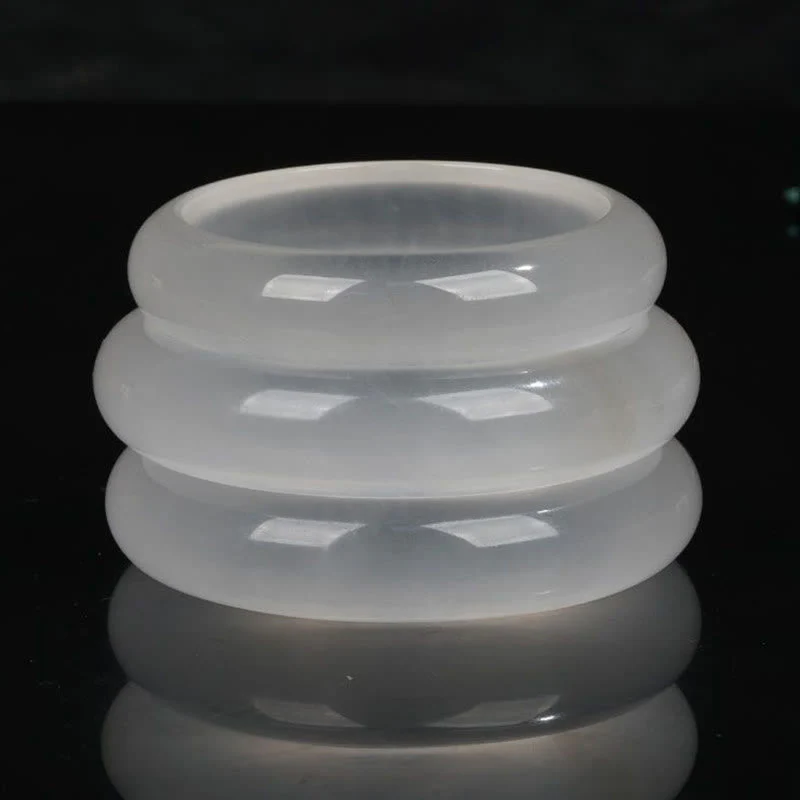 Golden Silk Jade Bracelet for Wealth and Luck, 58mm Bangle - Image 8