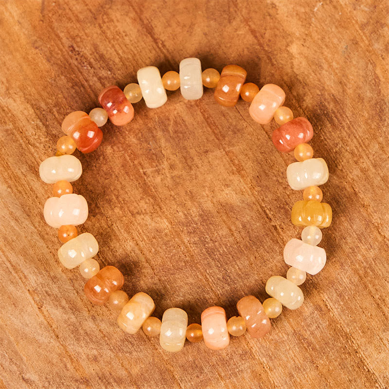 6x8mm Golden Silk Jade Wealth Luck Bracelet - Image 2