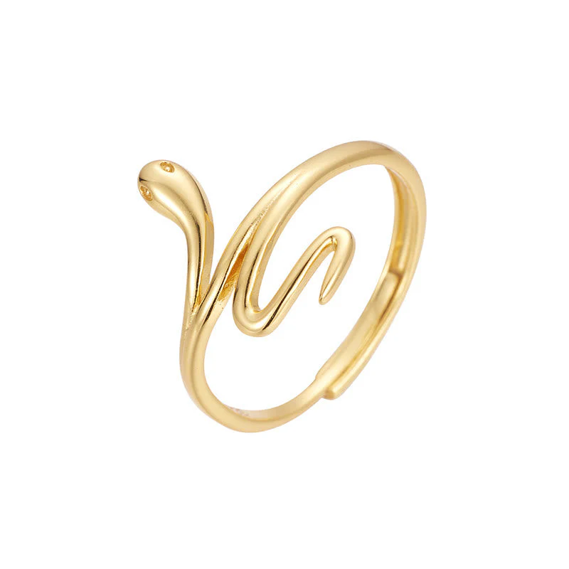 Sterling Silver Golden Snake Ring for Balance & Wisdom - Image 7