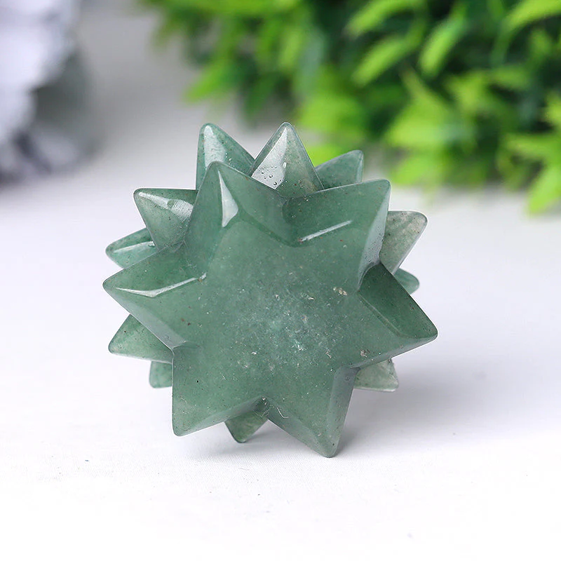 2-inch Green Aventurine Flower Crystal Carving - Image 7