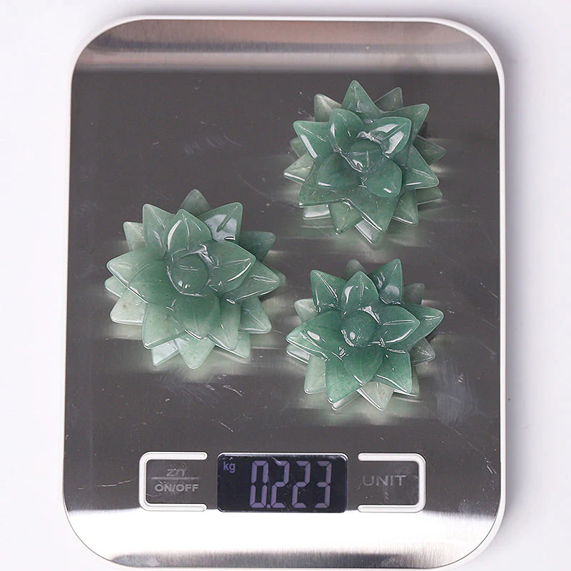 2-inch Green Aventurine Flower Crystal Carving - Image 8