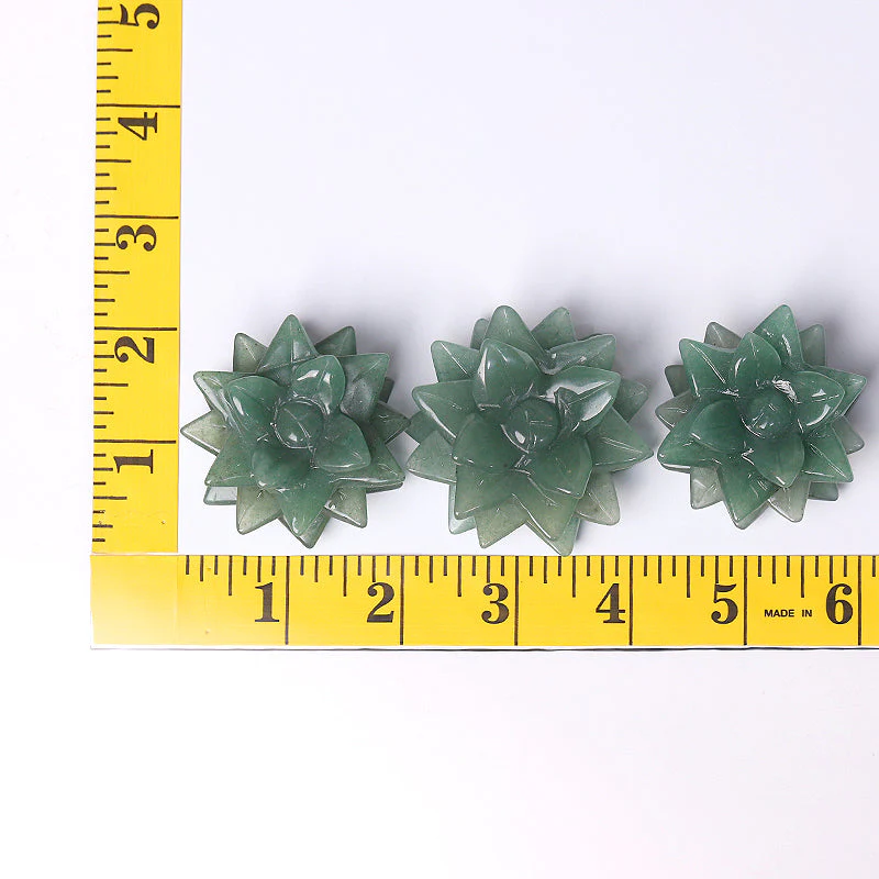 2-inch Green Aventurine Flower Crystal Carving - Image 9