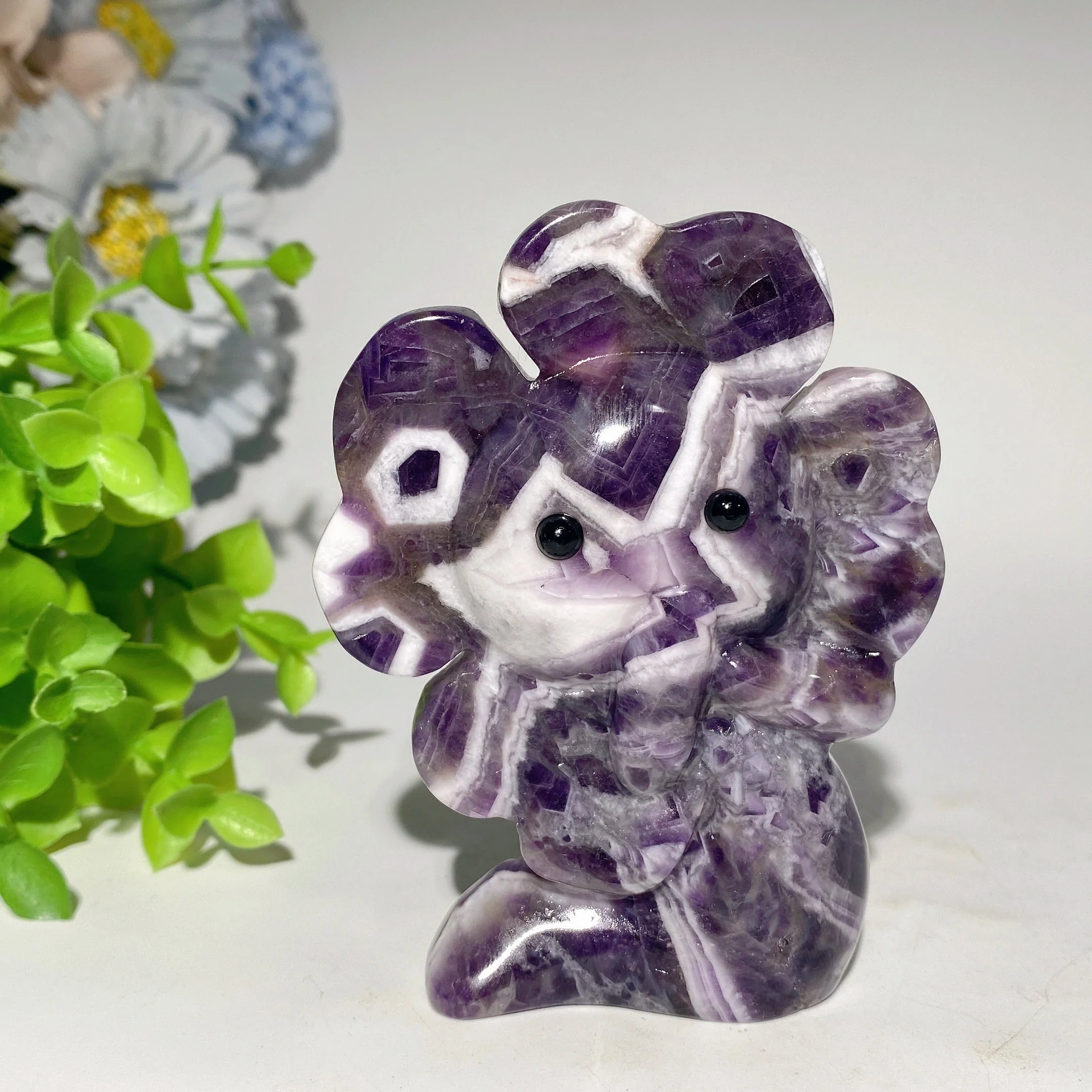 3.7 Inch Green Aventurine & Dream Amethyst Crystal Figurines - Image 5