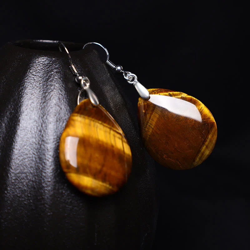 Green Aventurine Healing Drop Earrings with Pink Crystal & Tiger Eye - Image 11