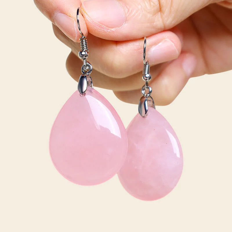 Green Aventurine Healing Drop Earrings with Pink Crystal & Tiger Eye - Image 7