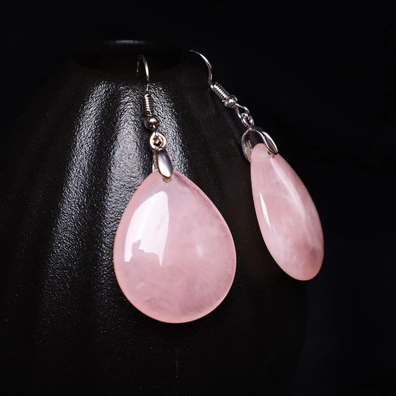 Green Aventurine Healing Drop Earrings with Pink Crystal & Tiger Eye - Image 8