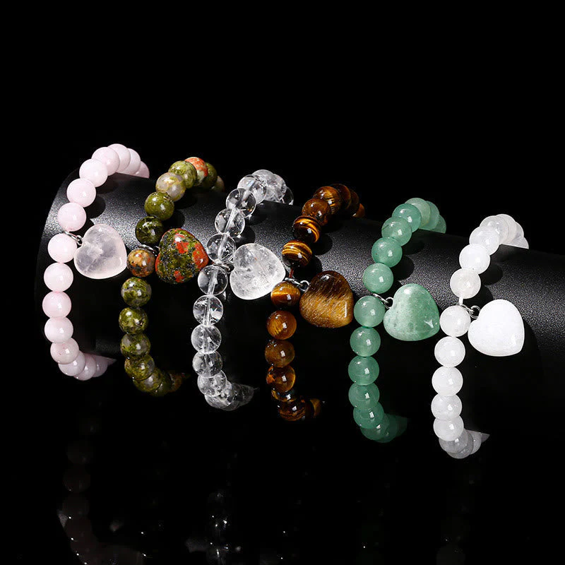 10mm Green Aventurine Love Heart Balance Bracelet - Image 10