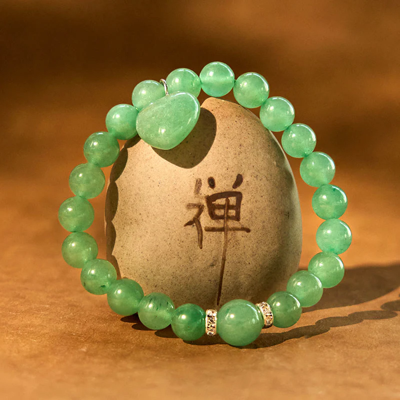 10mm Green Aventurine Love Heart Balance Bracelet - Image 12