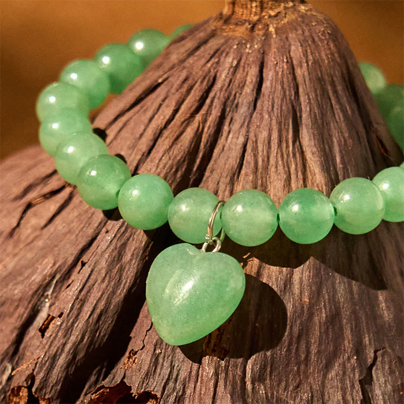 10mm Green Aventurine Love Heart Balance Bracelet - Image 13