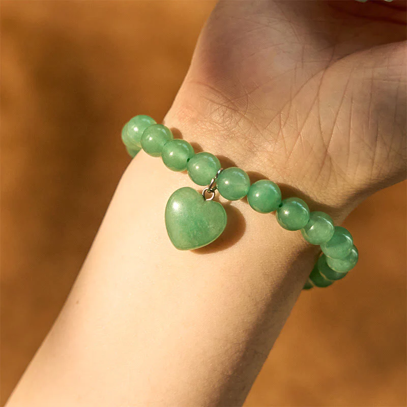 10mm Green Aventurine Love Heart Balance Bracelet - Image 14