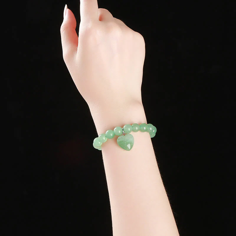 10mm Green Aventurine Love Heart Balance Bracelet - Image 17