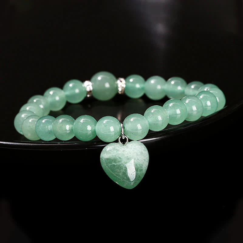 10mm Green Aventurine Love Heart Balance Bracelet - Image 19