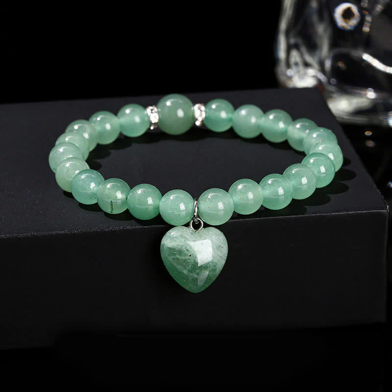 10mm Green Aventurine Love Heart Balance Bracelet - Image 9
