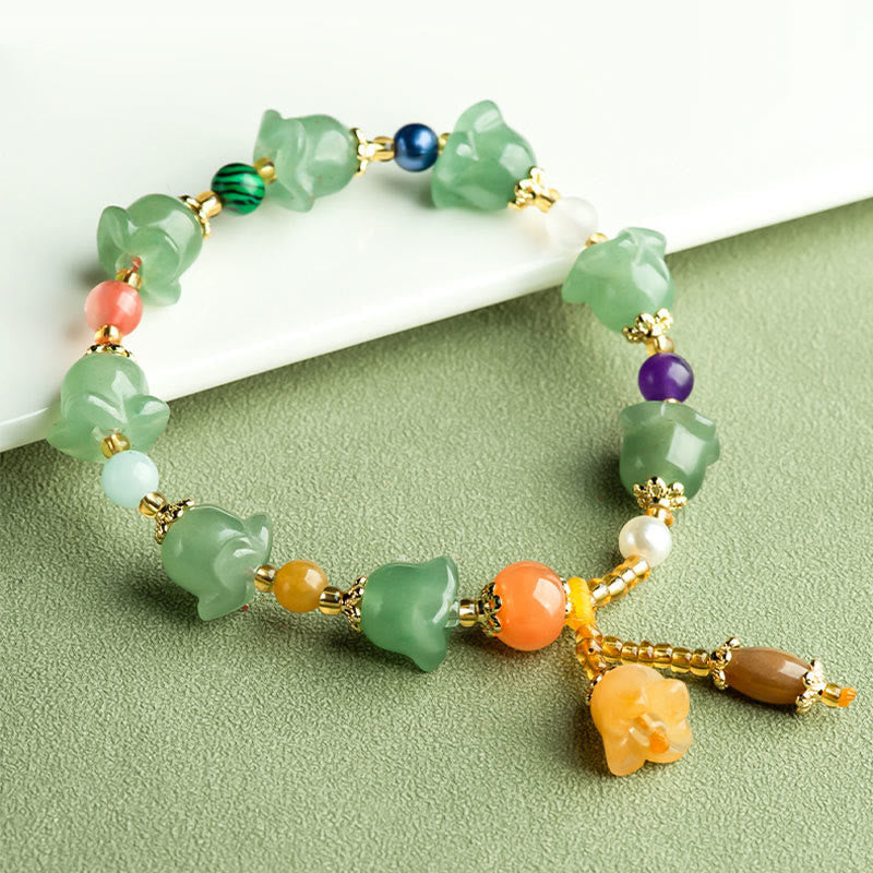Green Aventurine Magnolia Flower Luck Bracelet - Image 4