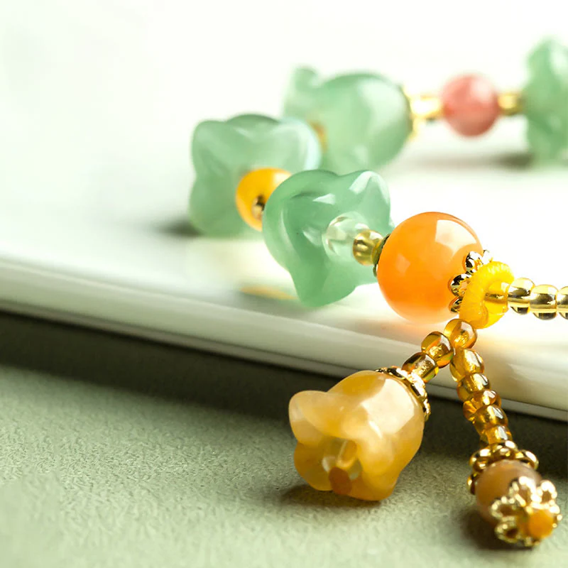 Green Aventurine Magnolia Flower Luck Bracelet - Image 6
