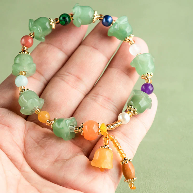 Green Aventurine Magnolia Flower Luck Bracelet - Image 7