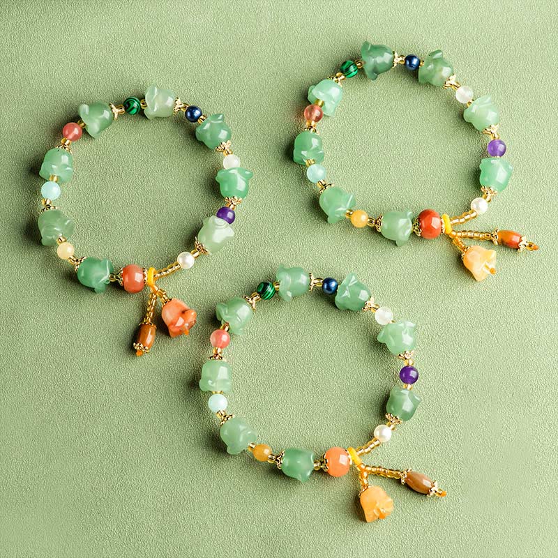 Green Aventurine Magnolia Flower Luck Bracelet - Image 8