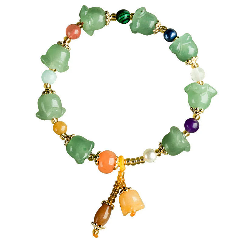 Green Aventurine Magnolia Flower Luck Bracelet - Image 9