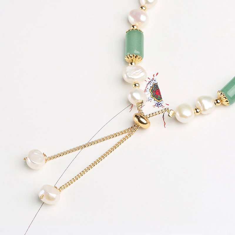 Green Aventurine Pearl Pink Crystal Luck Bracelet - Image 7