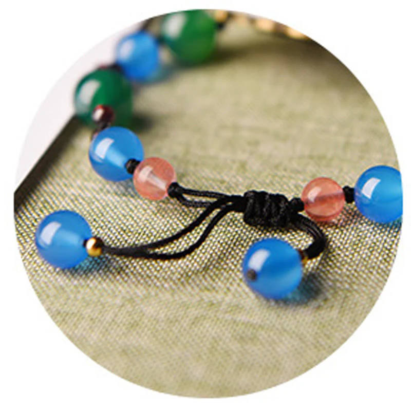 Green Agate Blue Agate Shell Flower Bracelet - Image 11
