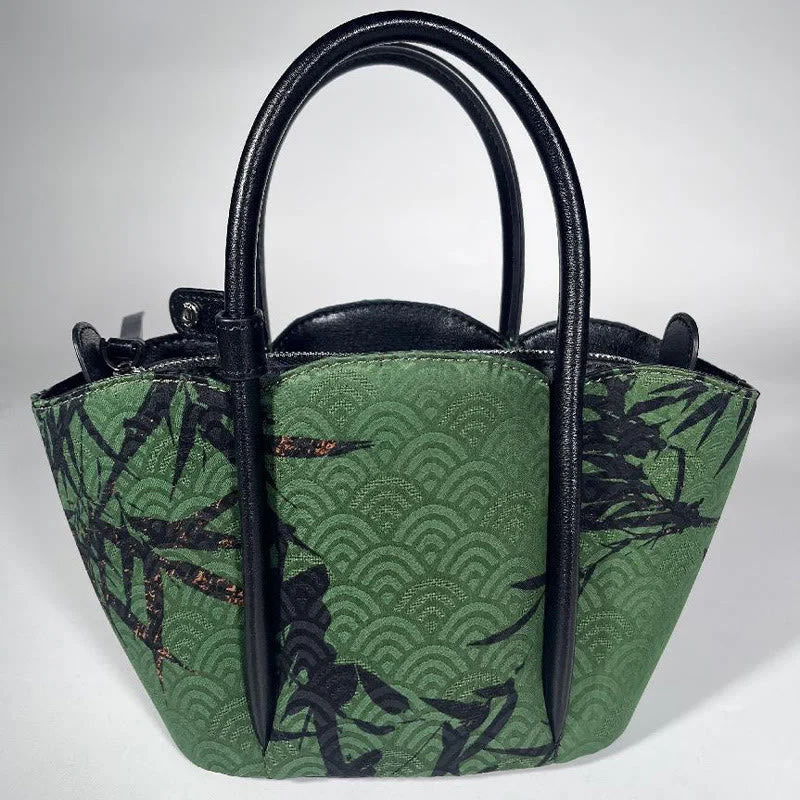 Green Curve Bamboo Spiritual Jewelry Crossbody Bag - Image 5