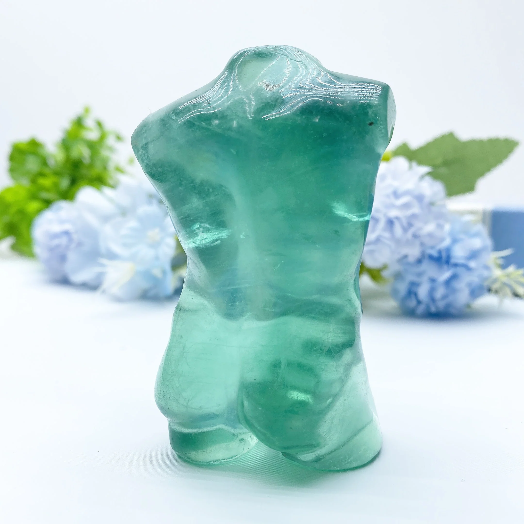 3.2 Inch Green Fluorite Healing Crystal Figurine Carving - Image 2