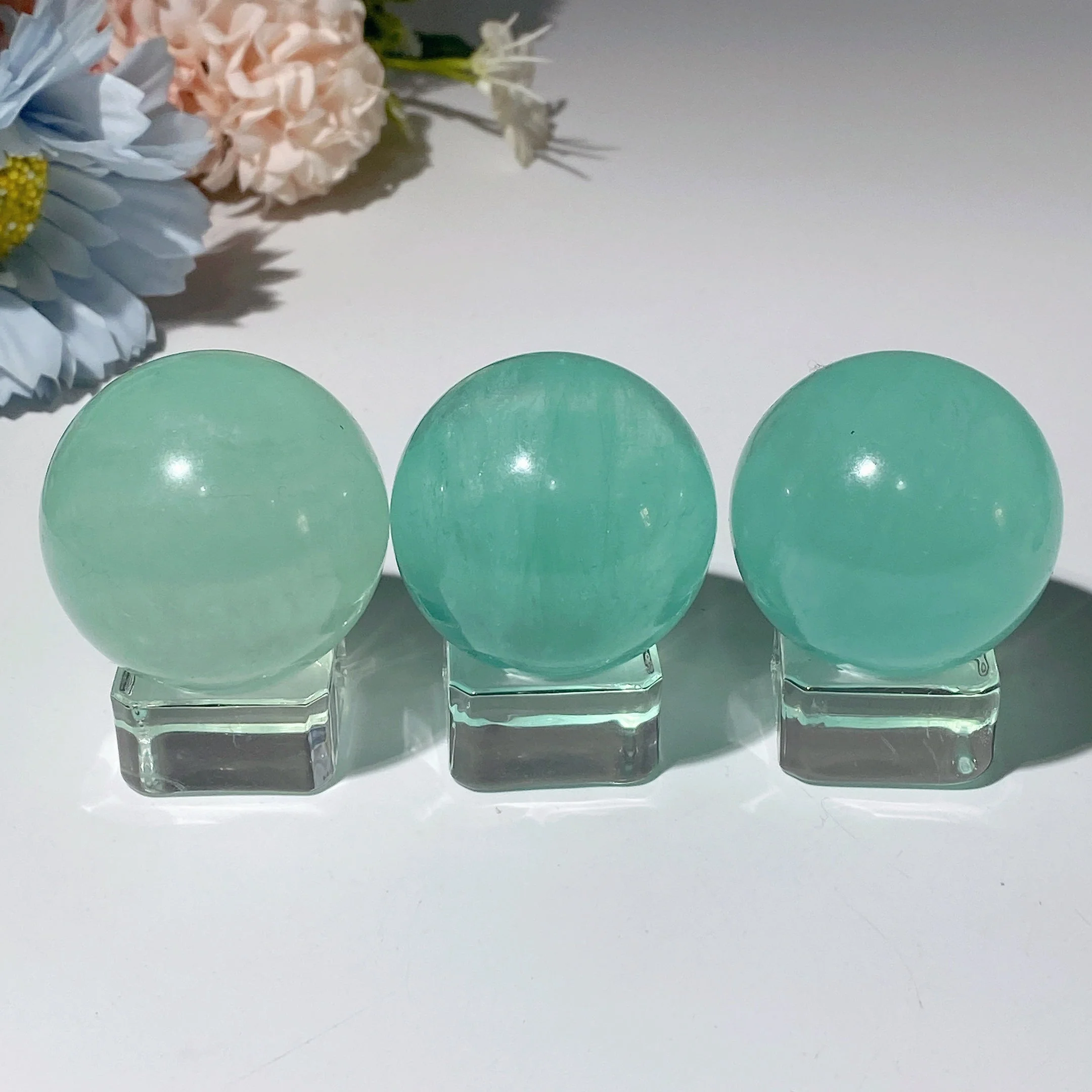 35-40mm Green Fluorite Crystal Sphere for Healing - Image 4