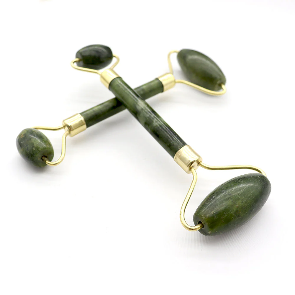 15cm Green Jade Stone Facial Massage Roller - Image 2