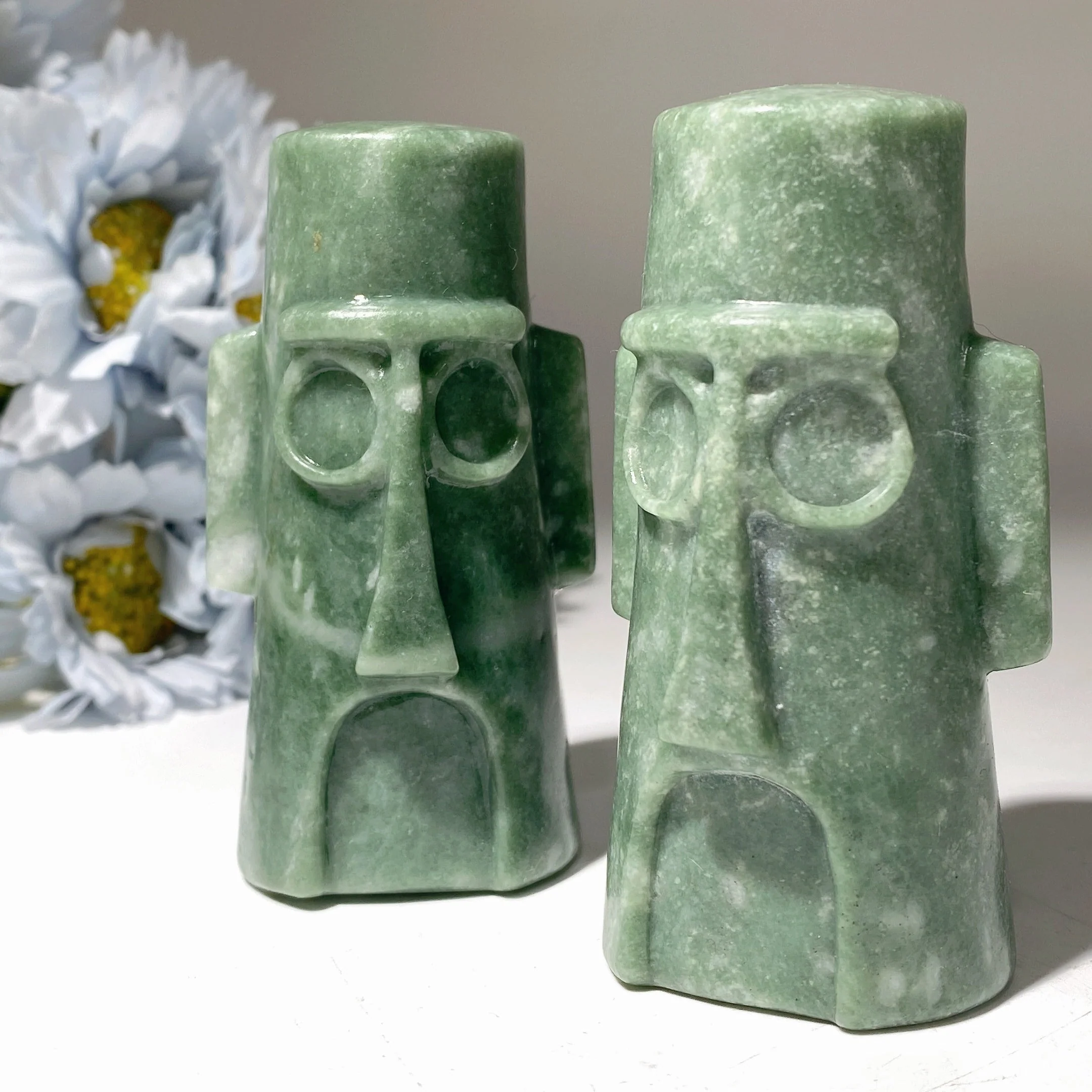 3.2 Inch Green Jade Crystal Figurine Carving for Healing - Image 2