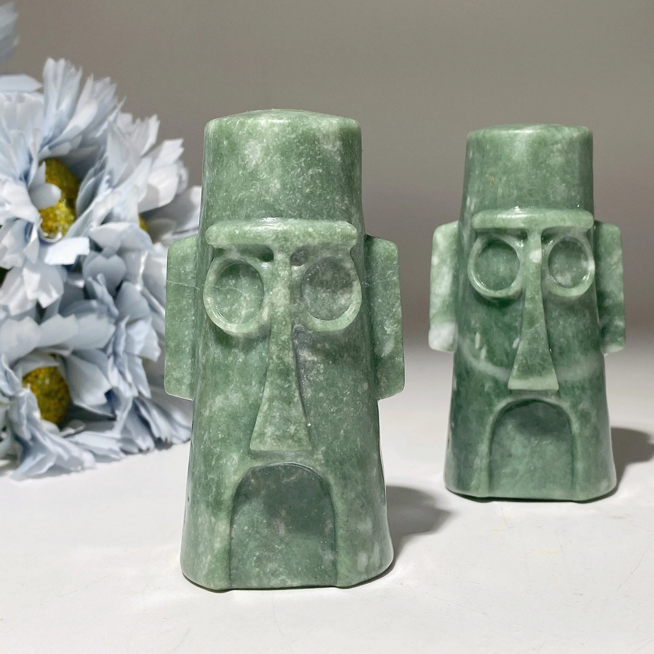 3.2 Inch Green Jade Crystal Figurine Carving for Healing - Image 3
