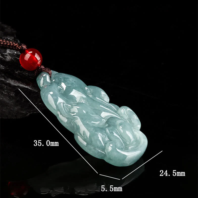 Green Jade Necklace with Nine Tailed Fox Pendant - Image 6