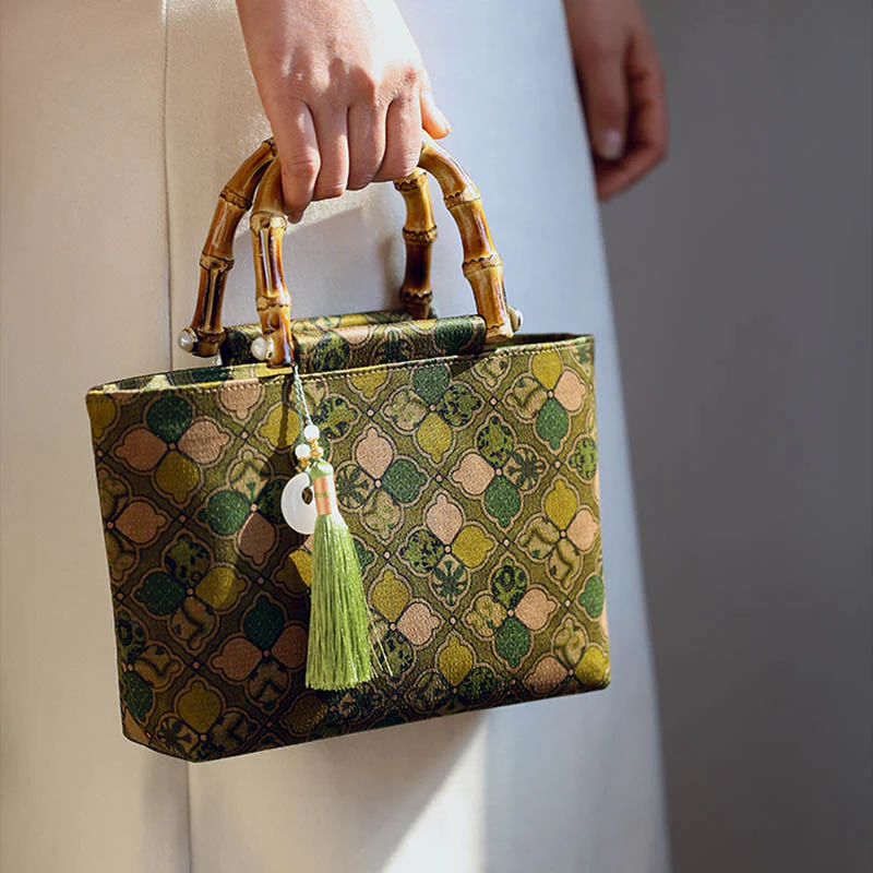 Green Leaves Crossbody Bag with Metal Chain | Spiritual Accessories - Image 3