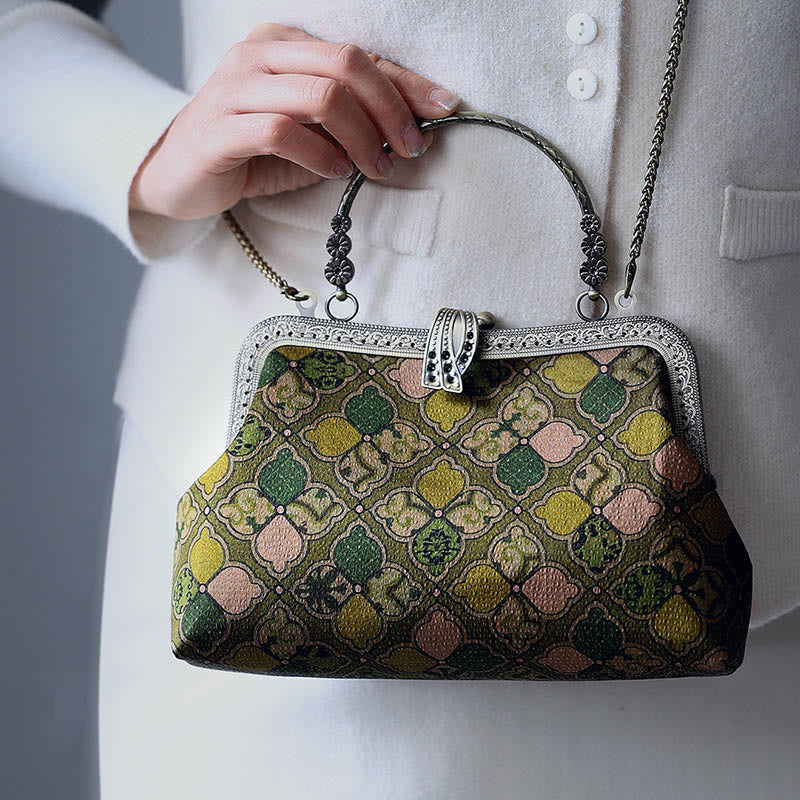 Green Leaves Crossbody Bag with Metal Chain | Spiritual Accessories - Image 7